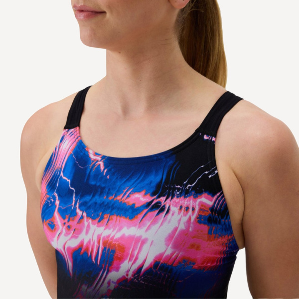 Купальник Speedo Club Training Printed Leaderback (Женский; 40 (52); черный/мультиколор)